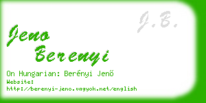 jeno berenyi business card